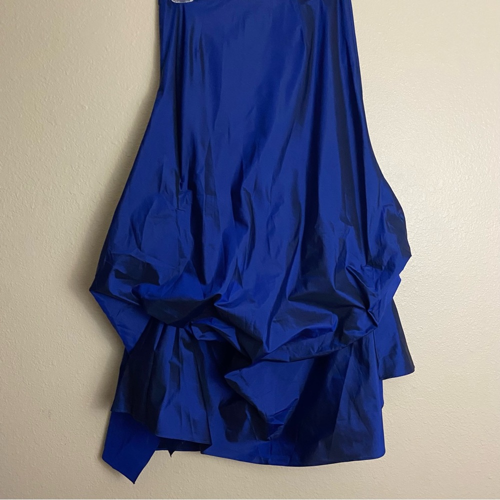 Flores & Flores- Blue 100% Silk Asymmetrical Hi Low Maxi Skirt- Adjustable  Sz 4